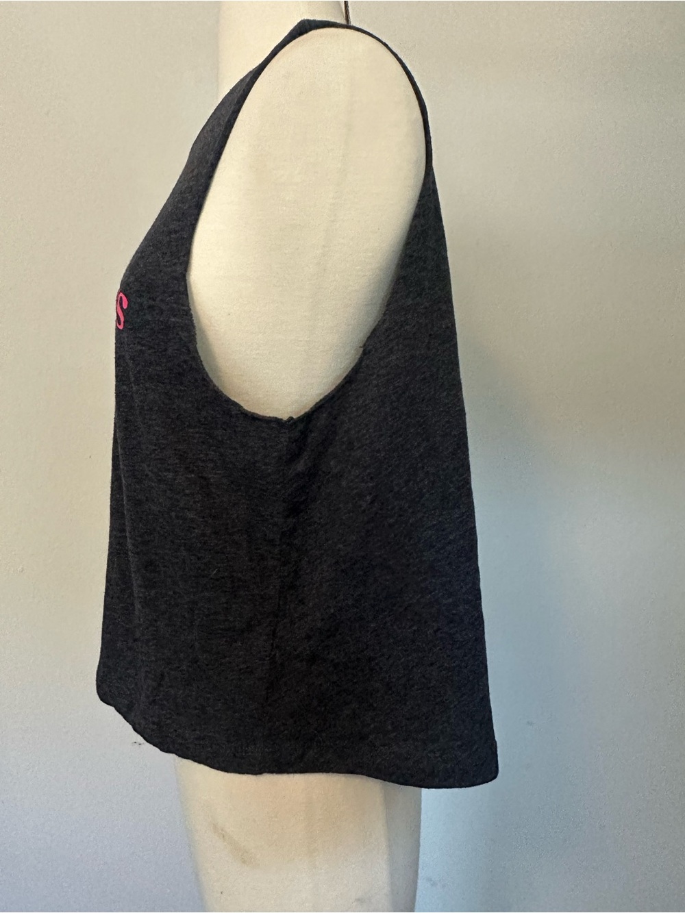 Spiritual Gangster Charcoal Crop Tank with Pink Slogan - Picture 3 of 4